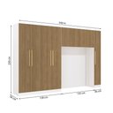 Ver imagem 4 de Quarto Modulado Adapt 9 Portas 2 Gavetas MDP 349cm Branco Nogueira