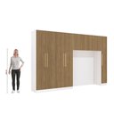 Ver imagem 5 de Quarto Modulado Adapt 9 Portas 2 Gavetas MDP 349cm Branco Nogueira