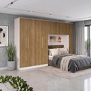 Ver imagem 1 de Quarto Modulado Adapt 9 Portas 2 Gavetas MDP 349cm Branco Nogueira