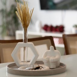 Vaso Decorativo Solitário Hexa 16,5cm Artesanal em Cimento - Cinza - 6