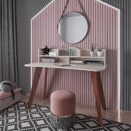 Escrivaninha para Escritório Teemo Off White Cedro - 1