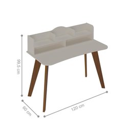 Escrivaninha para Escritório Teemo Off White Cedro - 4