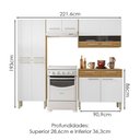 Ver imagem 4 de Cozinha com Balcao Nala 222 Cm Freijo Supremo Cp Ripado Freijo Ktp