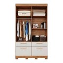 Ver imagem 2 de Guarda Roupa Panan Porto 4 Portas Cinamomo/off White com Pés - 100% Mdf