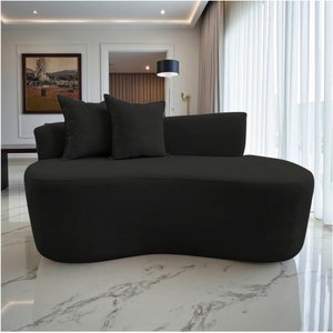 Namoradeira Sofá Feijão Hana Orgânica Veludo Preto