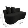 Namoradeira Sofá Feijão Hana Orgânica Veludo Preto - 8