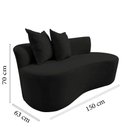Ver mais imagens de Namoradeira Sofá Feijão Hana Orgânica Veludo Preto