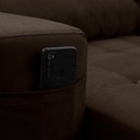 Ver imagem 7 de Sofá Retrátil Reclinável Arizona 2,30m Suede Velut Marrom - King House