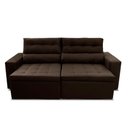 Ver imagem 5 de Sofá Retrátil Reclinável Arizona 2,30m Suede Velut Marrom - King House