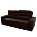 Ver imagem 3 de Sofá Retrátil Reclinável Arizona 2,30m Suede Velut Marrom - King House