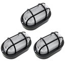 Ver imagem 1 de Kit 3 Arandela Tartaruga Poptem Oval Preta 20cm