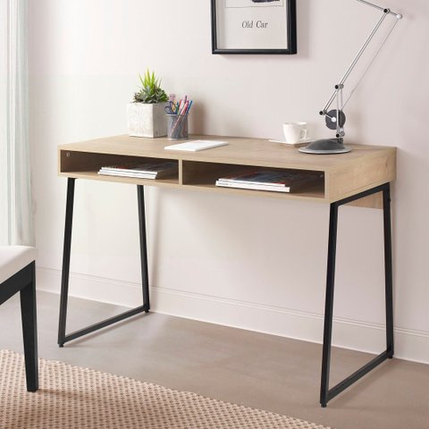 Escrivaninha Mesa Escritório Concept 120cm Industrial CabeCasa MadeiraOriginals Acácia E Preto