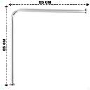 Ver imagem 2 de Alça Barra Suporte Apoio Banheiro Vaso 90° L 65x65 Cm Único