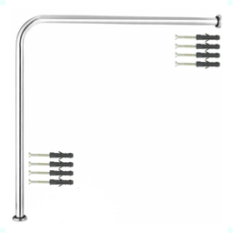 Alça Barra Suporte Apoio Banheiro Vaso 90° L 65x65 Cm Único - 1
