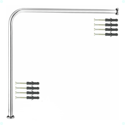 Alça Barra Suporte Apoio Banheiro Vaso 90° L 65x65 Cm Único