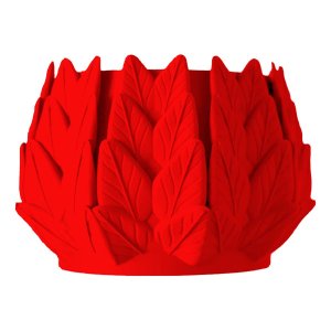 Vaso para Enfeite Decorativo em Formato de Folhas - Vermelho