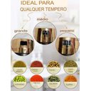 Ver imagem 3 de Porta Condimento Redondo C/ 2 Frascos, Organizador de Cozinha Dourado - Cor Ouro Efeito de Mármore L