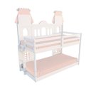 Ver imagem 2 de Beliche Montessoriano Castelo Encantado - Madeira Maciça Branco/cinza/rosa | Housin
