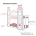 Ver imagem 5 de Beliche Montessoriano Castelo Encantado - Madeira Maciça Branco/cinza/rosa | Housin