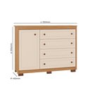 Ver imagem 2 de Cômoda Provenza 100% MDF 1 Porta 4 Gavetas
