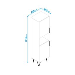 Armário para Cozinha com 2 Portas e Pés Aramados - Branco - 4