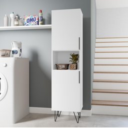 Armário para Cozinha com 2 Portas e Pés Aramados - Branco - 1