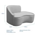 Ver imagem 5 de Kit Divã Recamier Orgânico Marrocos 150cm Lado Direito e 2 Poltronas Amore Linho Cinza Claro