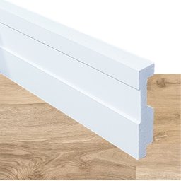 Kit 10 Barras Rodapé Poliestireno 5cm Frisado Branco (5x1x240cm) - 6