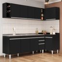Ver imagem 2 de Armário de Cozinha Modulado de Canto Esquerdo 5 Peças Cp54 com Pia Inox Preto - Lumil Lumil Móveis