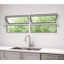 Ver imagem 1 de Vitro Basculante 2 Seções 40x200 Alumínio Branco Vidro Liso