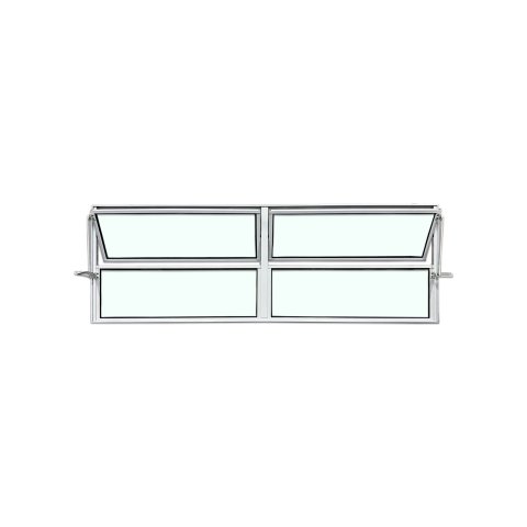 Vitro Basculante 2 Seções Branco 40x200 Linha Esmeralda Vidro Liso