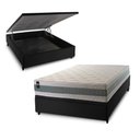 Ver imagem 1 de Conjunto Box Baú Casal Oxford Preto 138x188x74 Espuma D33