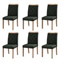 Ver imagem 1 de Kit 6 Cadeiras Decorativas Sala de Jantar Luxo Anita Facto Verde - Mozzelar