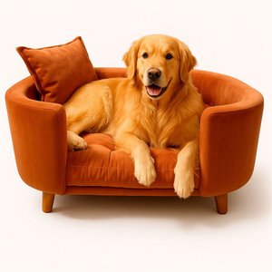 Sofá Caminha Grande Porte Pet Luxo em Sued Premium: Terracota