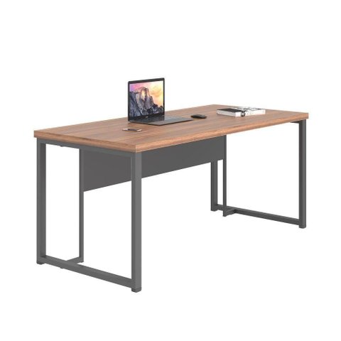 Mesa para Computador Retangular Solar Mesa de Computador 1.8 Hook MDP 180cm Noce Preto Casah
