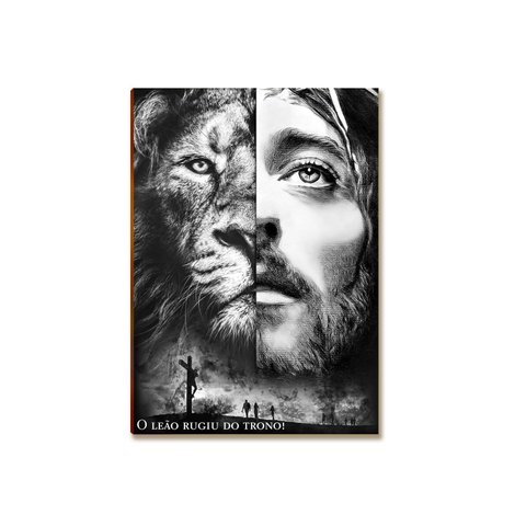 Placa MDF Jesus Leão de Judá Decorativa Parede A4 FE1