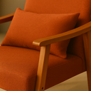 Ver imagem 2 de Poltrona Aurora Linho com Almofada Estofada Decorativa Recepção de Escritório Confortável:terracota