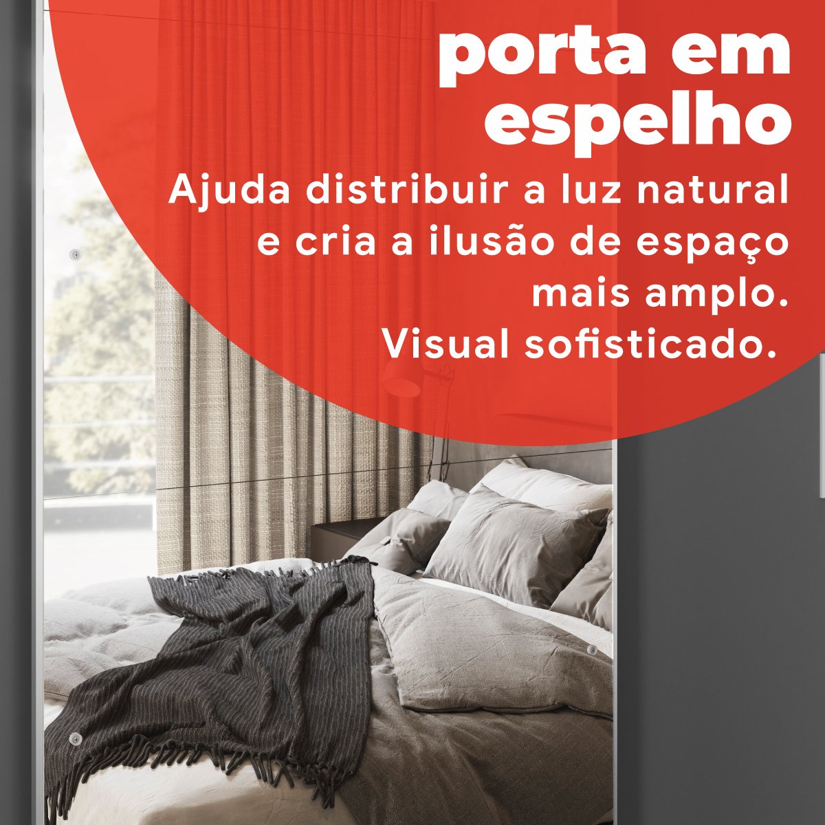 Guarda Roupa Casal com 3 Portas e 1 com 4 Espelhos 100% MDF London Yescasa - 11