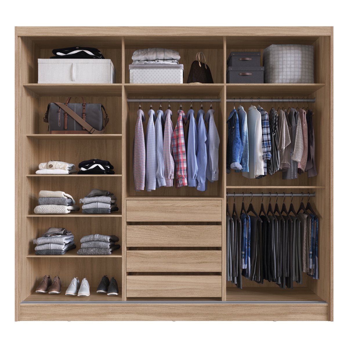 Guarda Roupa Casal com 3 Portas e 1 com 4 Espelhos 100% MDF London Yescasa - 3