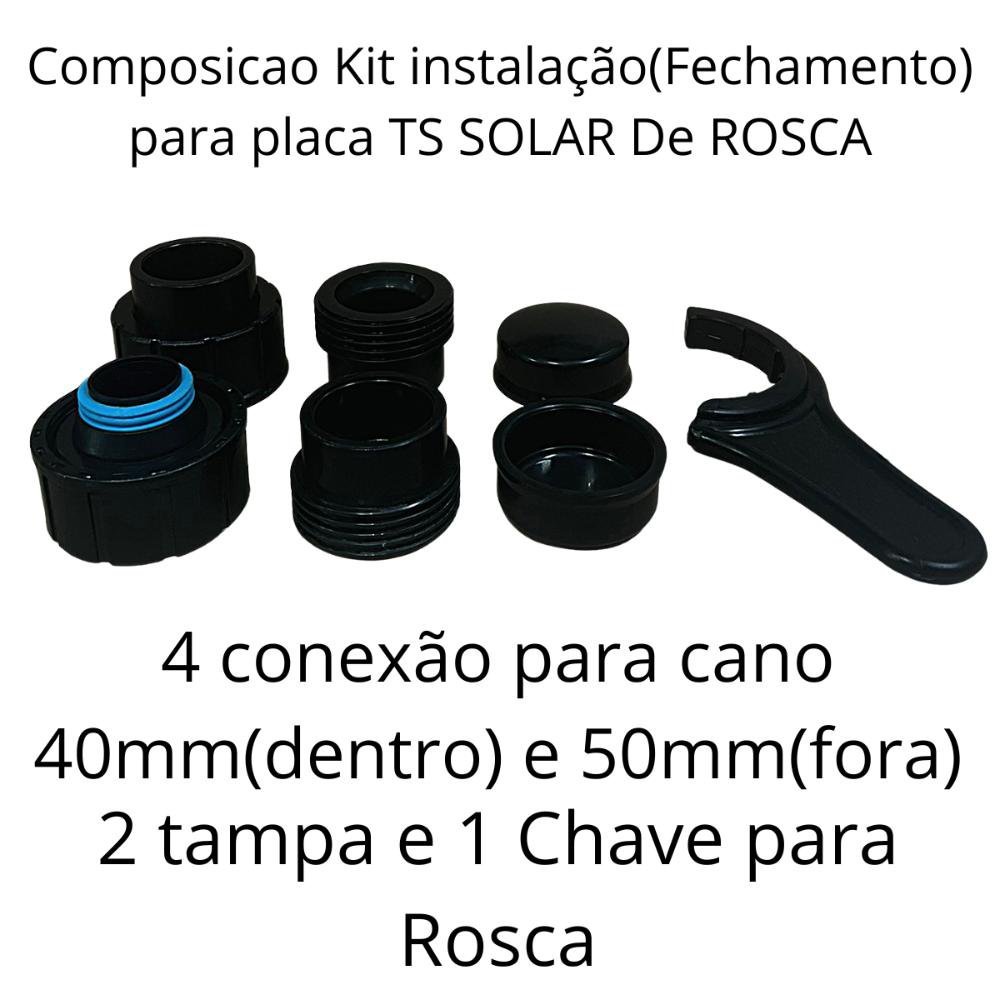 Kit Aquecedor Solar Piscina 10Placas 3Mt ROSCA+Válvula Vqv - 3