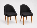 Ver imagem 2 de Kit 2 Cadeiras Lua Estofada Moderna Sala de Jantar Suede Preto