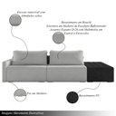 Ver imagem 3 de Sofá Ilha Modulado Milos 232cm Puff Lateral Cinza Preto Manchado Bouclê/pu G33 - Gran Belo