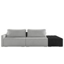 Ver imagem 7 de Sofá Ilha Modulado Milos 232cm Puff Lateral Cinza Preto Manchado Bouclê/pu G33 - Gran Belo