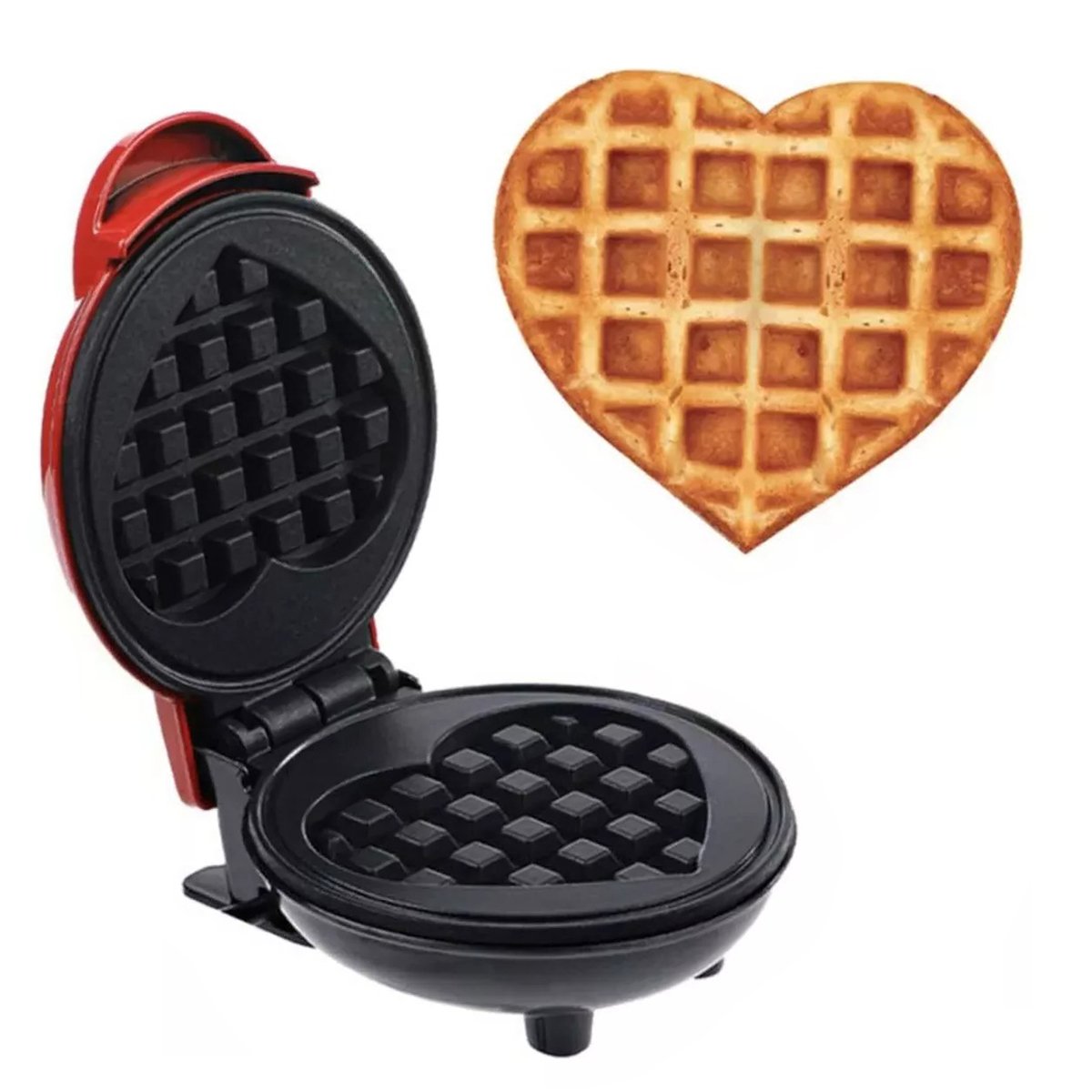 Máquina de Waffle Coração 110v:preto | MadeiraMadeira