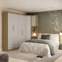 Ver imagem 1 de Quarto de Canto Casal com Guarda Roupa e Cabeceira Paris Luciane Móveis