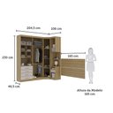 Ver imagem 4 de Quarto de Canto Casal com Guarda Roupa e Cabeceira Paris Luciane Móveis