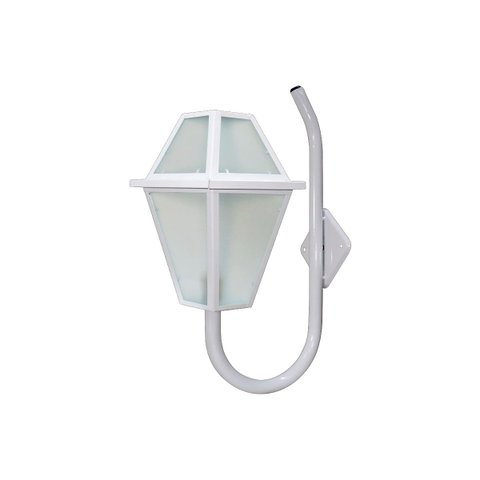 Luminária Imperial Braço Curvo Parede Alumínio Branco 56x38 Ouro Minas
