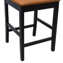 Ver imagem 7 de Banqueta Média Pérola Madeira Maciça com Telinha c/ 62cm Altura - Preto Assento Estofado Corano Cara
