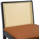 Ver imagem 6 de Banqueta Média Pérola Madeira Maciça com Telinha c/ 62cm Altura - Preto Assento Estofado Corano Cara