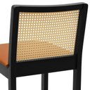 Ver mais imagens de Banqueta Média Pérola Madeira Maciça com Telinha c/ 62cm Altura - Preto Assento Estofado Corano Cara
